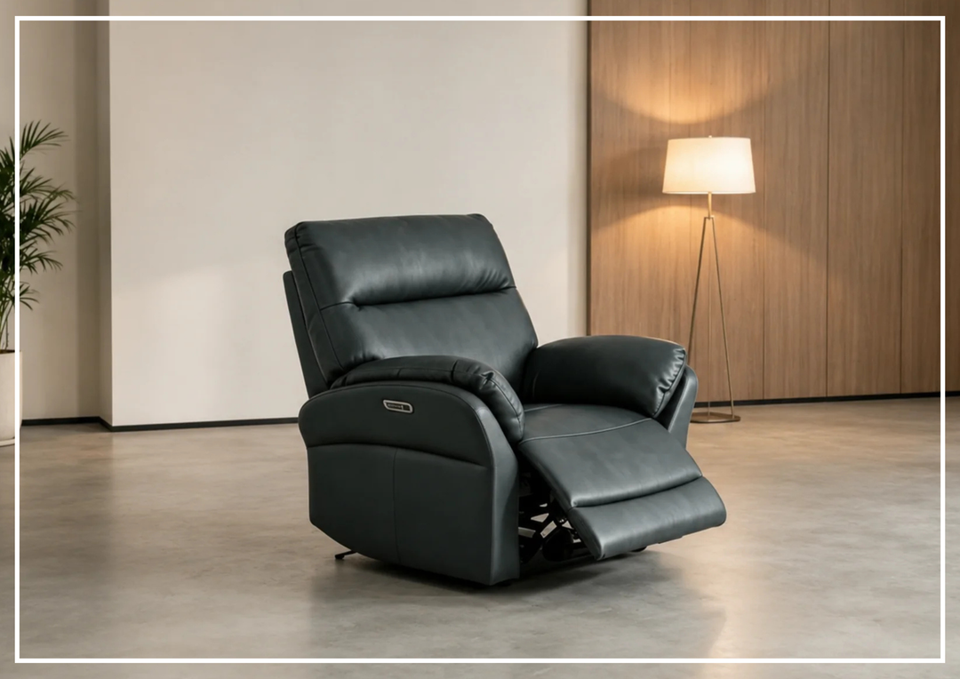Klaussner Riverton Leather Reclining Chair with USB Port-Jenni Home
