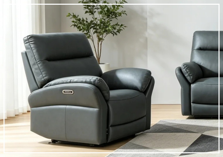 Klaussner Riverton Leather Reclining Chair with USB Port-Jenni Home
