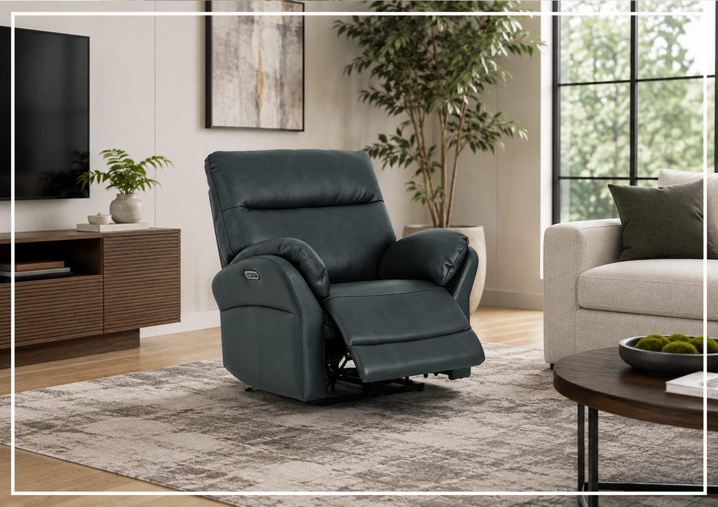 Klaussner Riverton Leather Reclining Chair with USB Port-Jenni Home