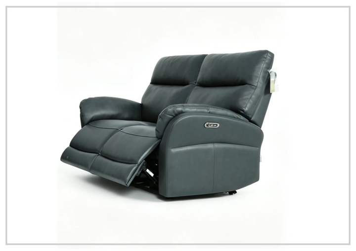 Riverton Leather Reclining Loveseat | USB Charging | Klaussner