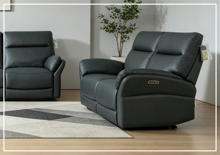 Riverton Leather Reclining Loveseat | USB Charging | Klaussner