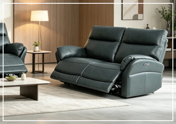 Riverton Leather Reclining Loveseat | USB Charging | Klaussner