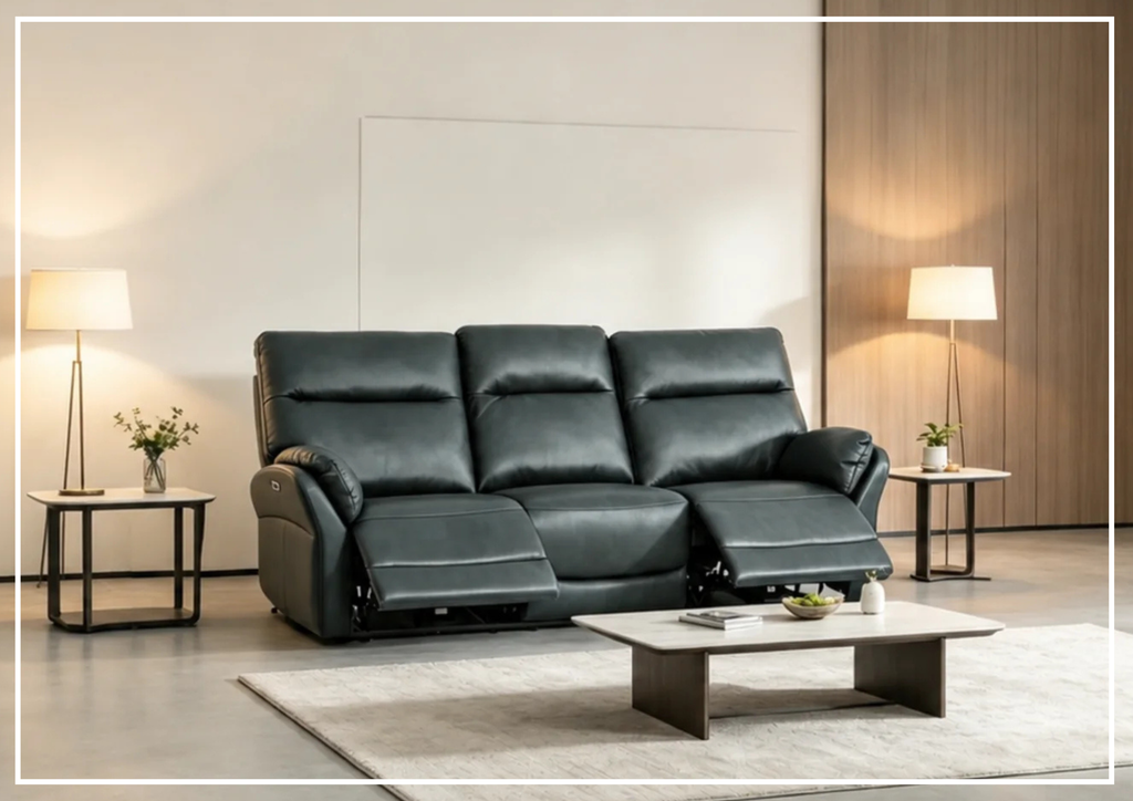 Riverton Leather Power Reclining Sofa | Top Grain USB & USB-C Ports | Klaussner