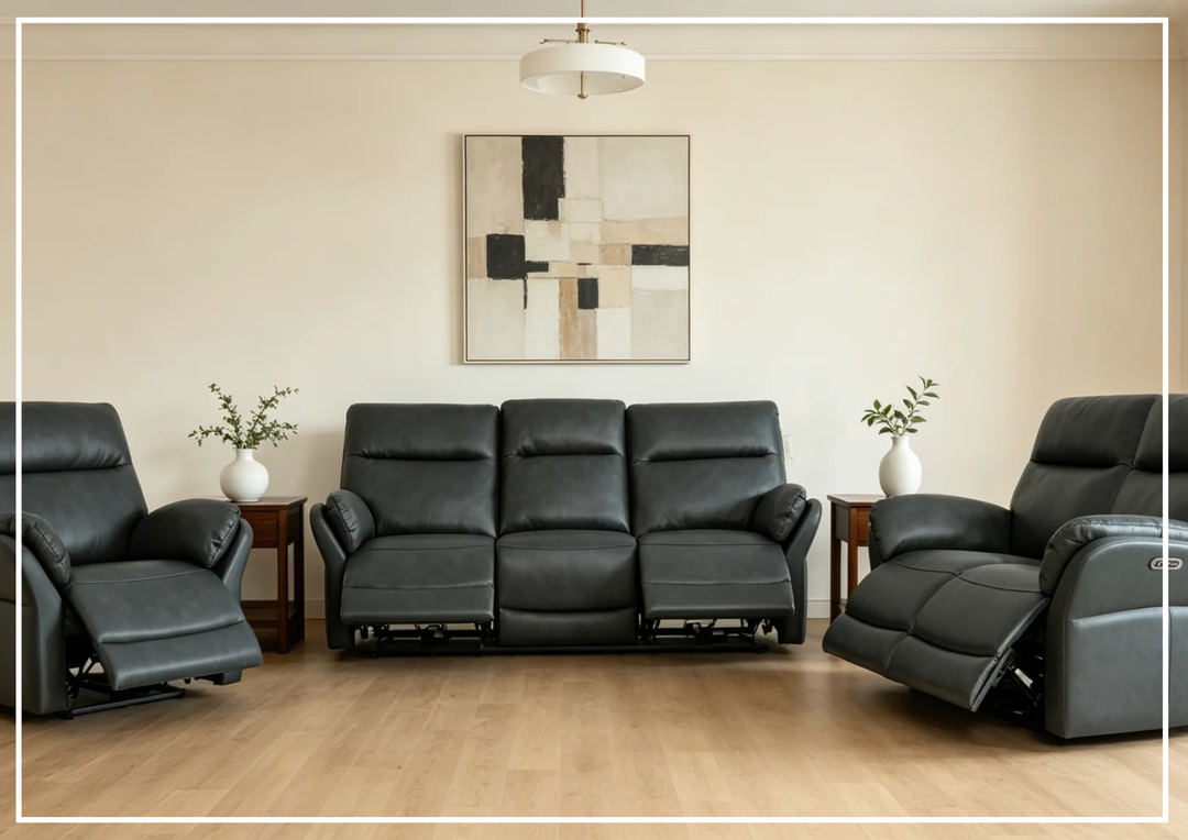 Riverton Leather Power Reclining Sofa | Top Grain USB & USB-C Ports | Klaussner