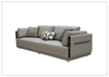Soriano Leather 3-Seater Sofa | Metallic Base | Marble Accents | Klaussner