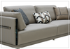 Soriano Leather 3-Seater Sofa | Metallic Base | Marble Accents | Klaussner
