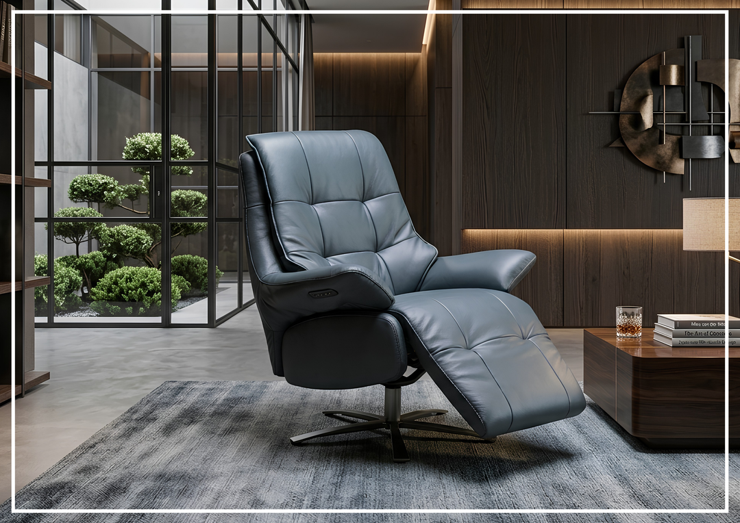 Klaussner Serano Blaze Leather Swivel Power Reclining Chair