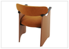 Visione Arm Dining Chair | Orange | Leather | Metal Legs | Klaussner-jennihome