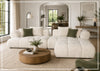 Valenza Square Arms Sectional Sofa with Chaise | Ivory Fabric | Klaussner-Jennihome