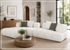 Valenza Square Arms Sectional Sofa with Chaise | Ivory Fabric | Klaussner-Jennihome