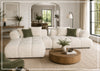Valenza Square Arms Sectional Sofa with Chaise | Ivory Fabric | Klaussner-Jennihome