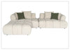 Valenza Square Arms Sectional Sofa with Chaise | Ivory Fabric | Klaussner-Jennihome