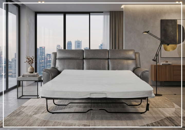 Klaussner Velari Gray Fabric 3-Seater Queen Sleeper Sofa-Jennihome