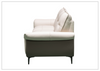 Klaussner Viana Leather Ivory Accent Chair with Feather-filled back cushion-Jennihome
