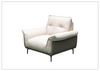 Klaussner Viana Leather Ivory Accent Chair with Feather-filled back cushion-Jennihome