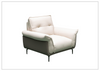 Klaussner Viana Leather Ivory Accent Chair with Feather-filled back cushion-Jennihome
