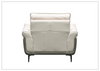 Klaussner Viana Leather Ivory Accent Chair with Feather-filled back cushion-Jennihome