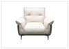 Klaussner Viana Leather Ivory Accent Chair with Feather-filled back cushion-Jennihome