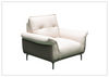 Klaussner Viana Leather Ivory Accent Chair with Feather-filled back cushion-Jennihome