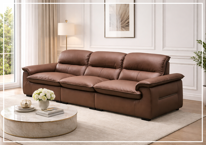 Vionetta Leather Sofa | Dark Brown | S-Spring Seats | Klaussner