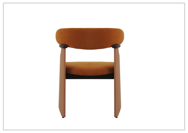 Visione Arm Dining Chair | Orange | Leather | Metal Legs | Klaussner-jennihome