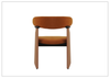 Visione Arm Dining Chair | Orange | Leather | Metal Legs | Klaussner-jennihome