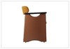 Visione Arm Dining Chair | Orange | Leather | Metal Legs | Klaussner-jennihome