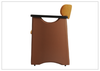 Visione Arm Dining Chair | Orange | Leather | Metal Legs | Klaussner-jennihome