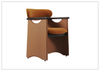 Visione Arm Dining Chair | Orange | Leather | Metal Legs | Klaussner-jennihome