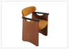 Visione Arm Dining Chair | Orange | Leather | Metal Legs | Klaussner