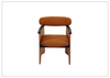 Visione Arm Dining Chair | Orange | Leather | Metal Legs | Klaussner-jennihome