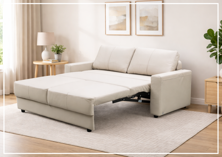 Klaussner Beltoni Sleeper Sofa in Leather and Fabric Option