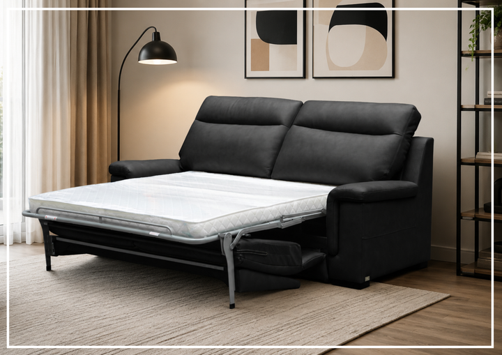 Delano Queen Sleeper Sofa | Leather | Padded Arms | Klaussner