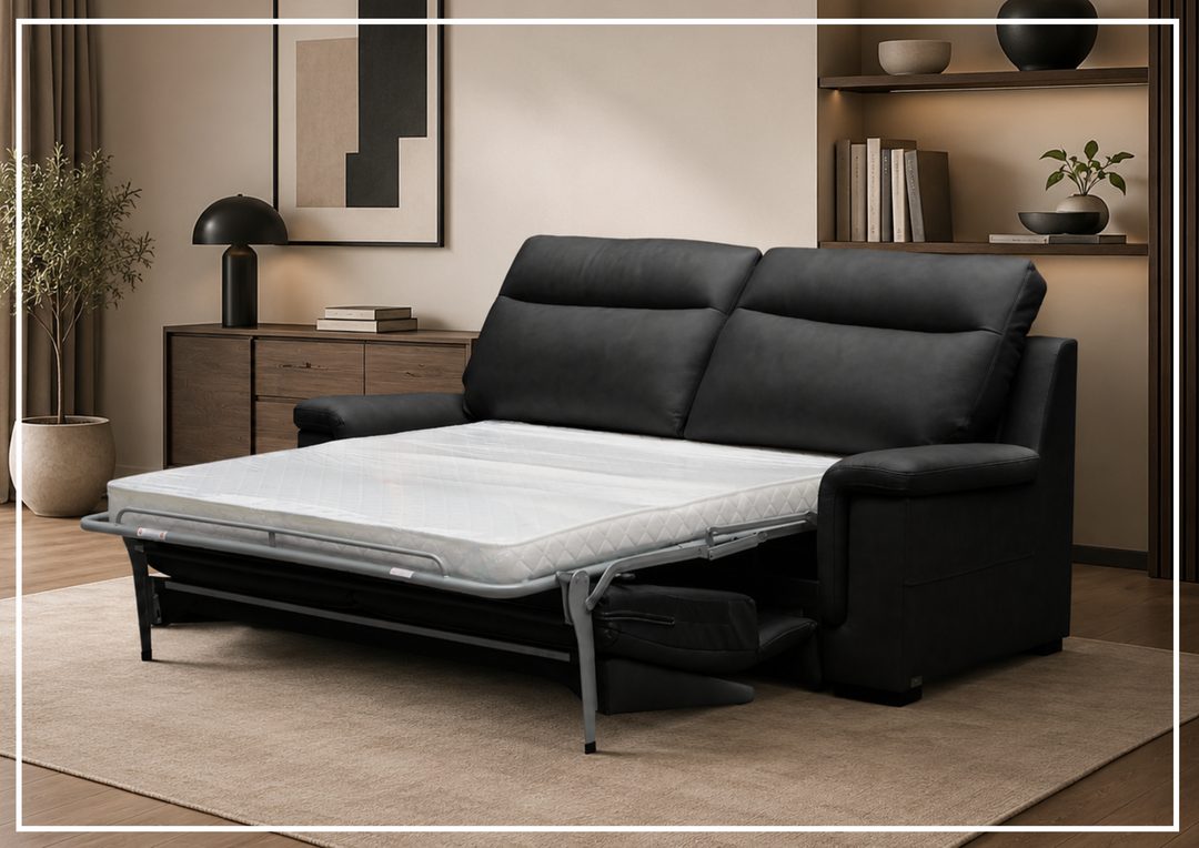 Delano Queen Sleeper Sofa | Leather | Padded Arms | Klaussner