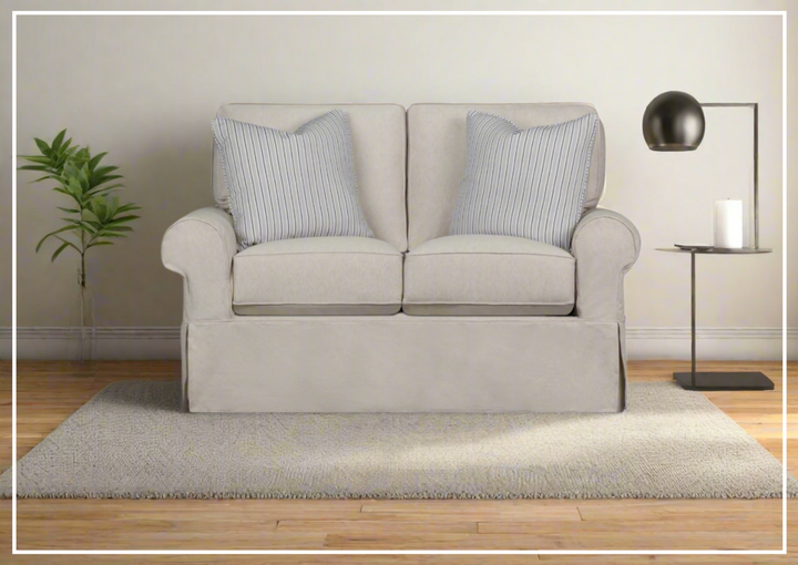Klaussner Katelin Loveseat Slipcover in John Linen Sepia-Jennihome