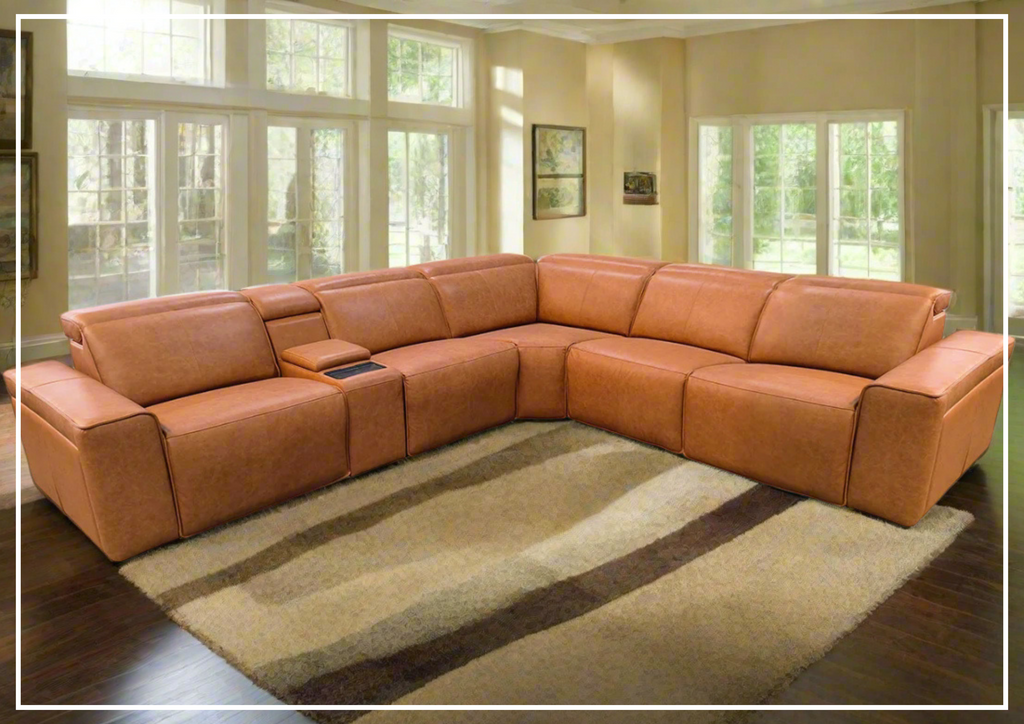 Klaussner Leonardo 6-Piece Power Recliner Sectional Sofa with Storage-Jennihome