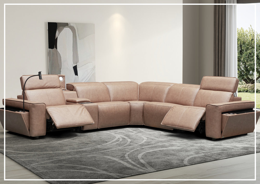 Lorenzo 6-Piece Recliner Sectional | Power Footrest & Headrest | Klaussner