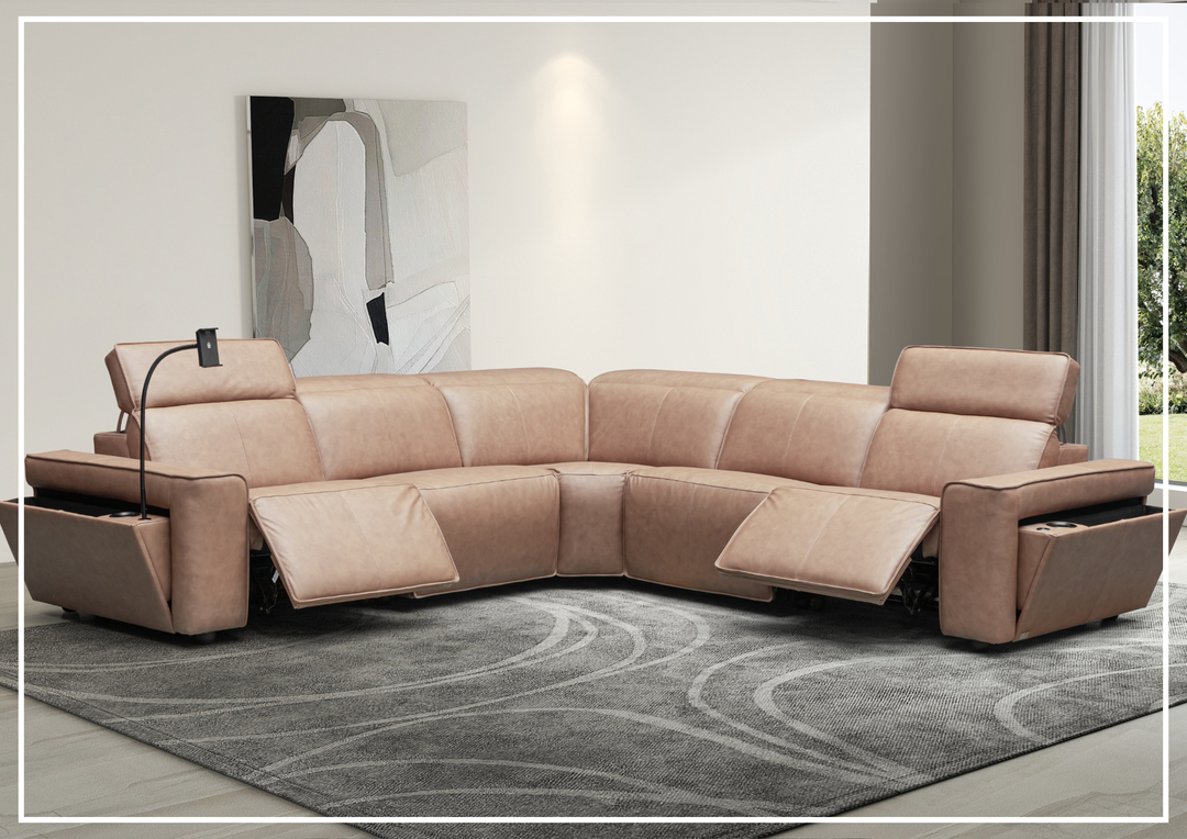 Lorenzo 6-Piece Recliner Sectional | Power Footrest & Headrest | Klaussner