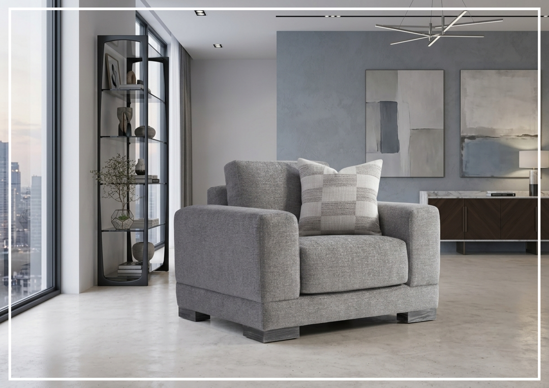 Lars Fabric Arm Chair | Wide Track Arms | Box-Edge Back Pillow | Bernhardt-Jennihome