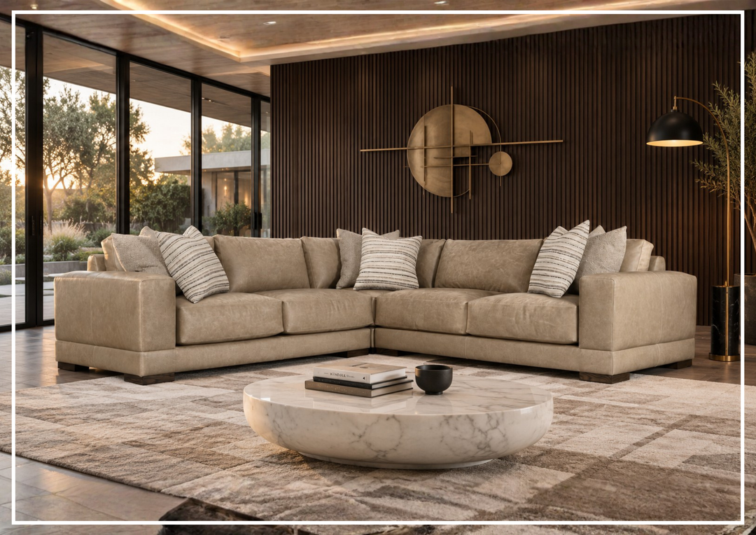 Lars Leather Sectional | Throw Pillows | Bernhardt-Jennihome 