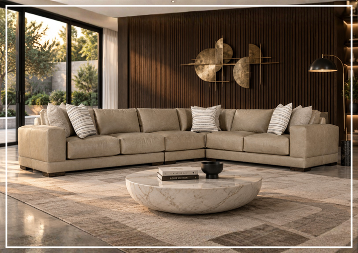 Lars Leather Sectional | Throw Pillows | Bernhardt-Jennihome 