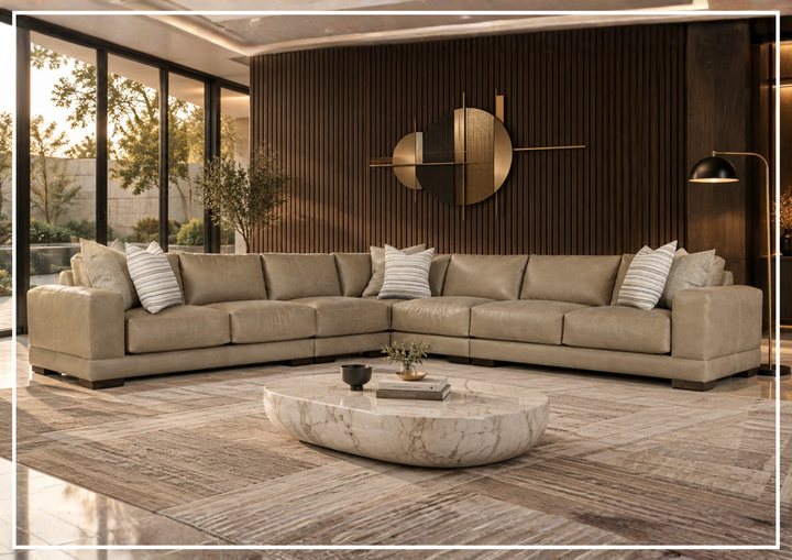 Lars Leather Sectional | Throw Pillows | Bernhardt-Jennihome 