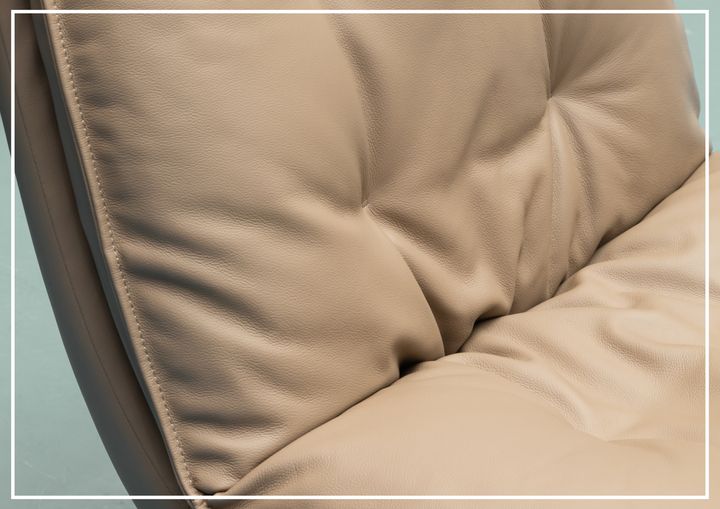 Lenvoro Swivel Chair | Leather In Beige | Klaussner - Jenniihome