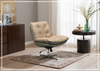 Lenvoro Swivel Chair | Leather In Beige | Klaussner - Jenniihome