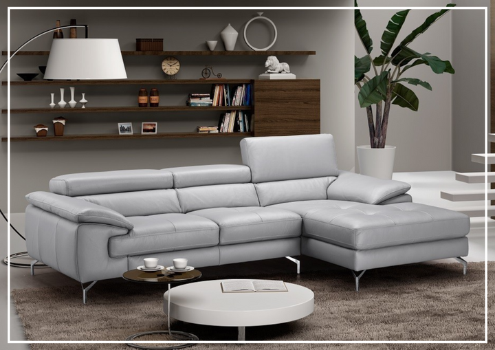 Gio Italia Lexus 3-Seater Premium Leather Sectional Sofa With Chaise-Jennihome