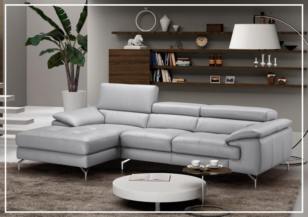 Gio Italia Lexus 3-Seater Premium Leather Sectional Sofa With Chaise-Jennihome