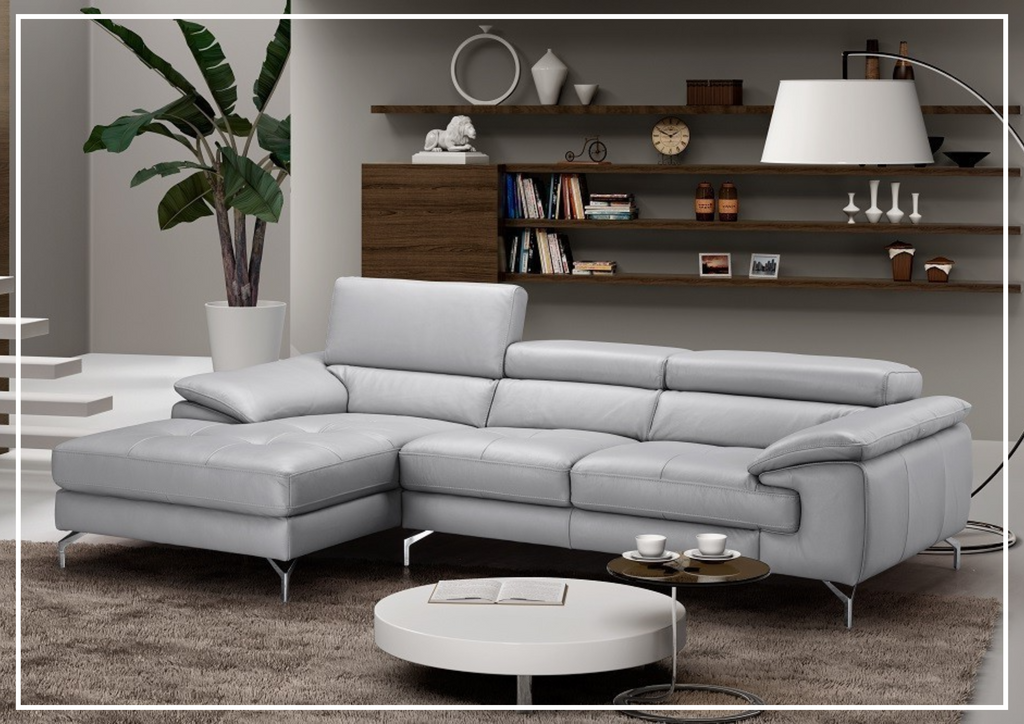Gio Italia Lexus 3-Seater Premium Leather Sectional Sofa With Chaise-Jennihome