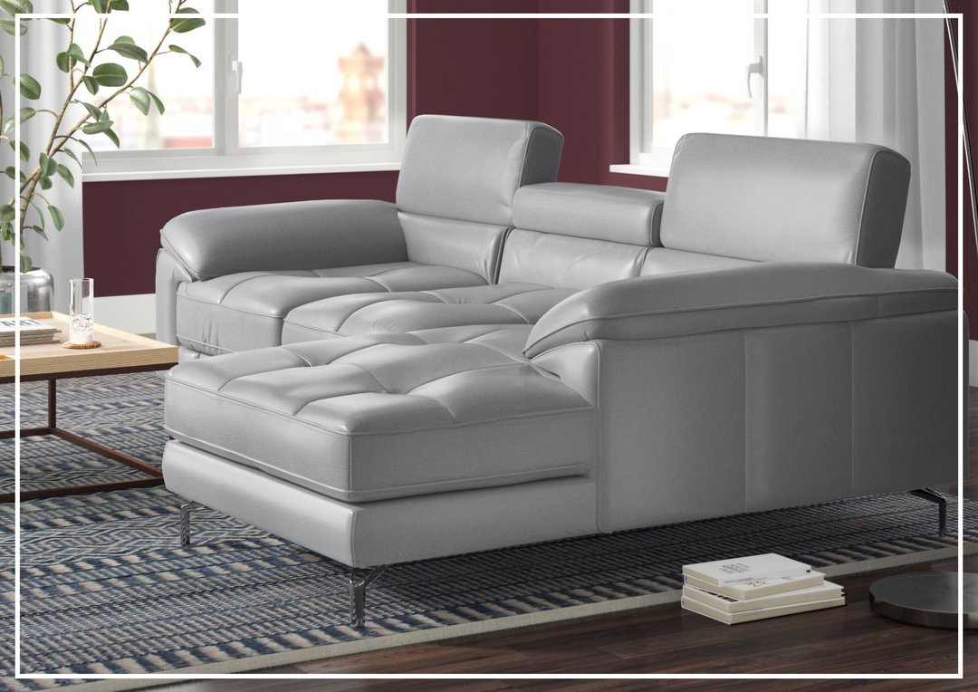 Gio Italia Lexus 3-Seater Premium Leather Sectional Sofa With Chaise-Jennihome