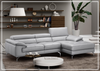 Gio Italia Lexus 3-Seater Premium Leather Sectional Sofa With Chaise-Jennihome