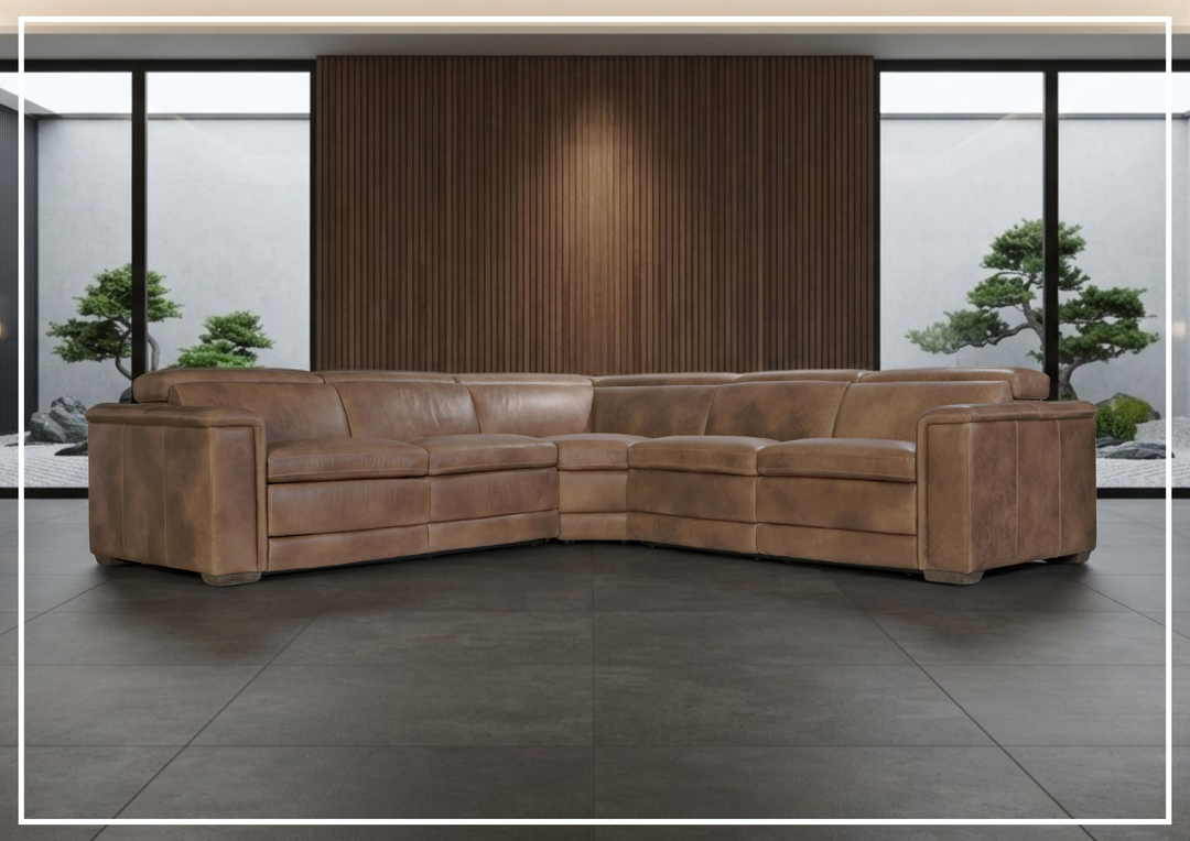 Lioni Leather Power Motion Sectional | Power Footrest | USB Port | Bernhardt-Jennihome